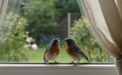 do birds see people through windows