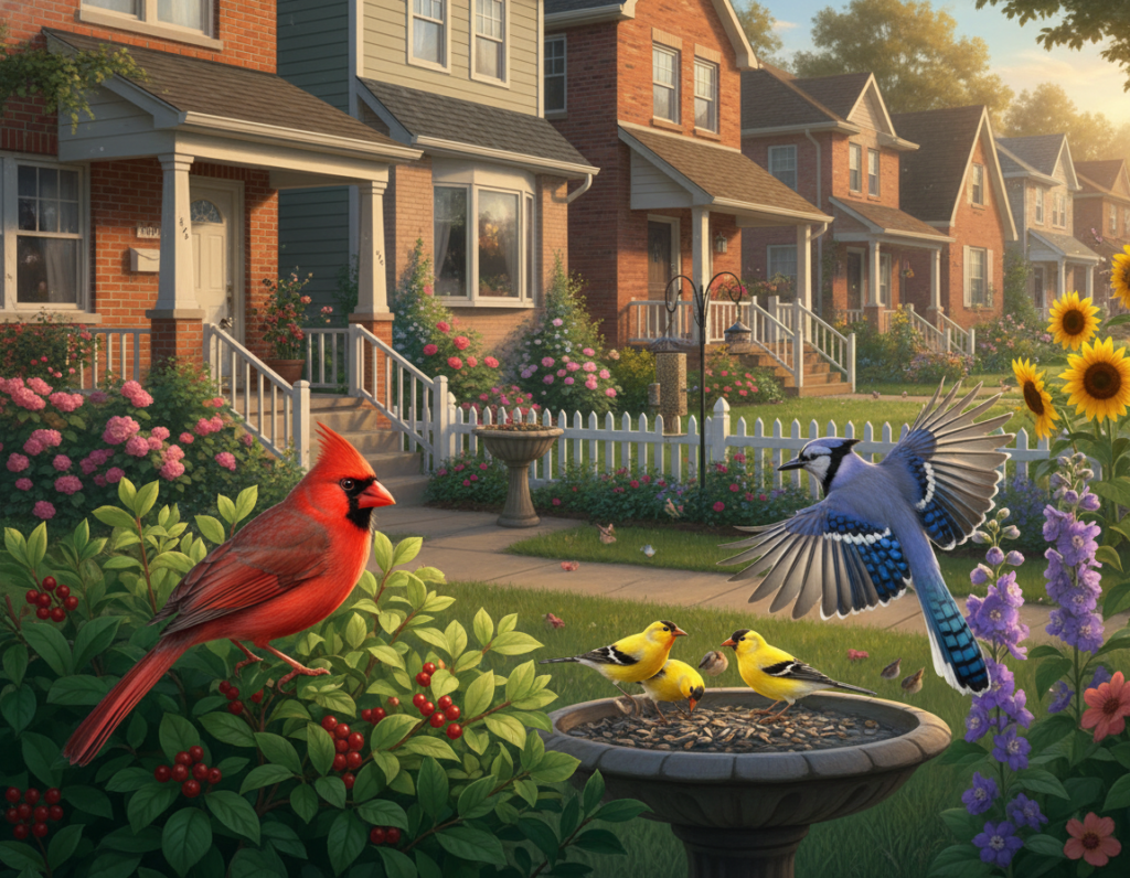 Bird Colors You’re Most Likely to Notice First in Residential Neighborhoods