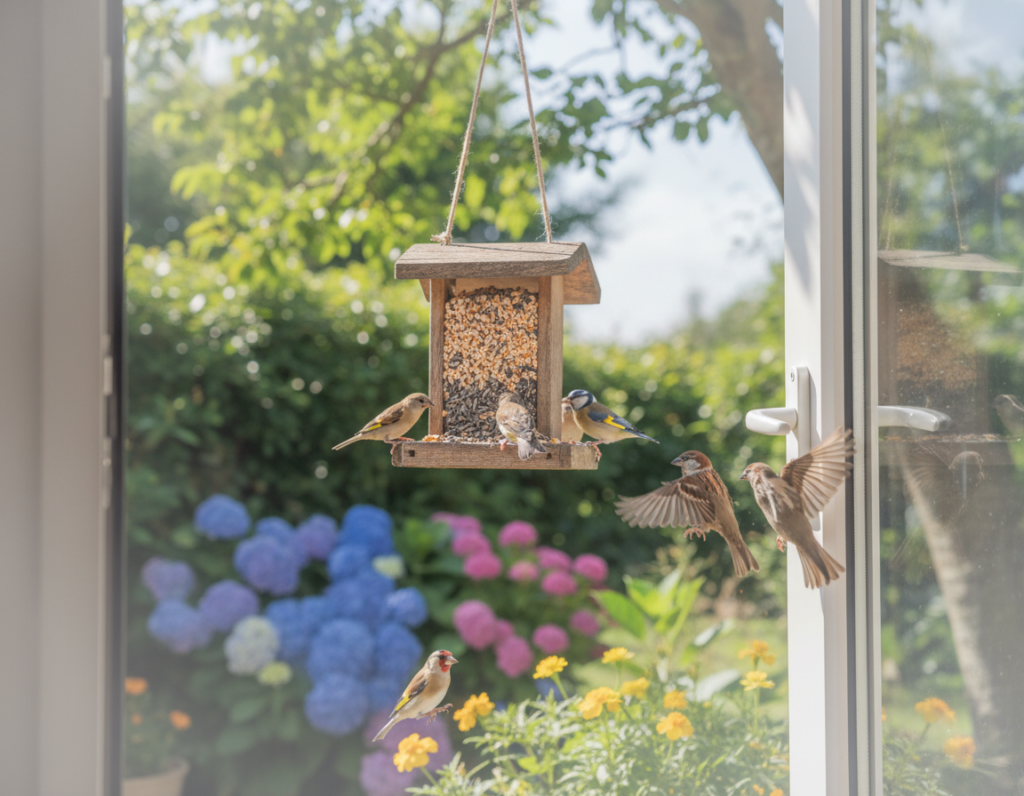 Reducing Collision Risks Around Glass Doors Facing Feeding Areas